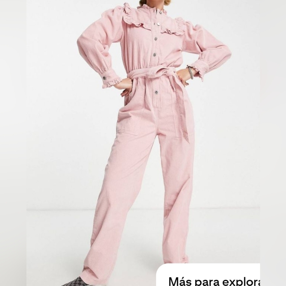 Miss Selfridge Blush Corduroy Jumpsuit